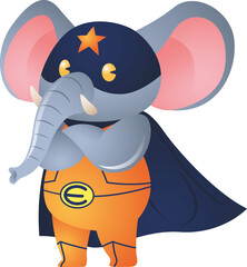 Naklejka premium Digital png illustration of elephant in superhero costume on transparent background