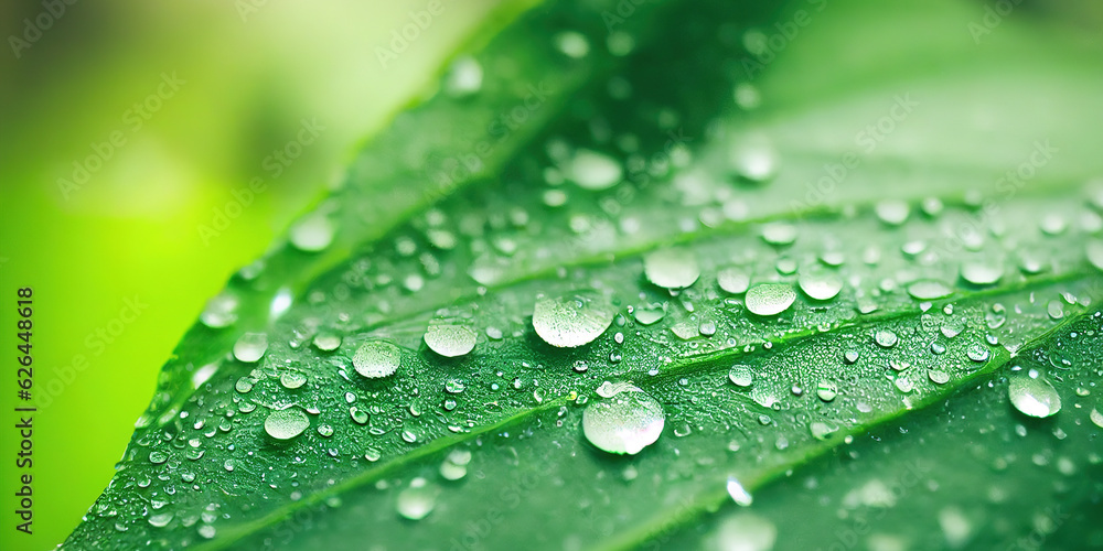 Poster green leaf background close up view. nature foliage abstract of leave texture for showing concept of