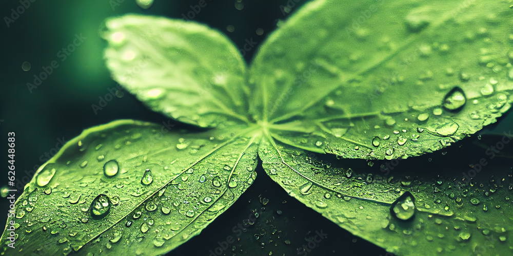 Poster green leaf background close up view. nature foliage abstract of leave texture for showing concept of