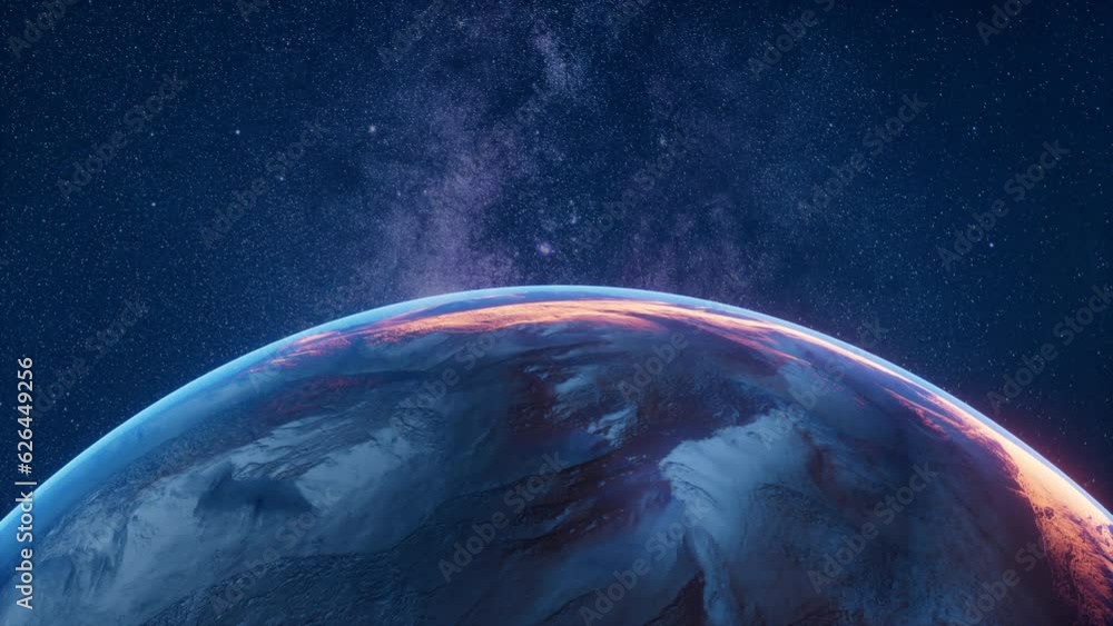 Poster planet in the outer space, 3d rendering.
