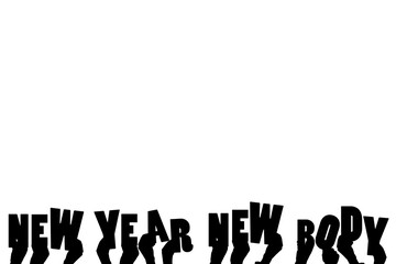 Digital png illustration of hands with new year new body text on transparent background