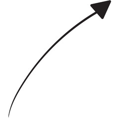 Digital png illustration of black curved arrow on transparent background
