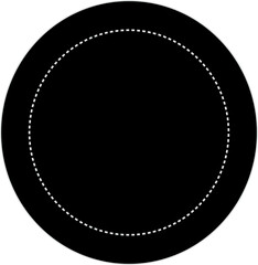Fototapeta na wymiar Digital png illustration of black circle symbol on transparent background