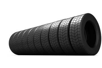 Digital png illustration of car tires on transparent background
