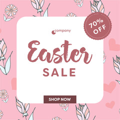 Digital png illustration of easter sale text on transparent background