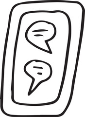 Digital png illustration of chat on screen on transparent background