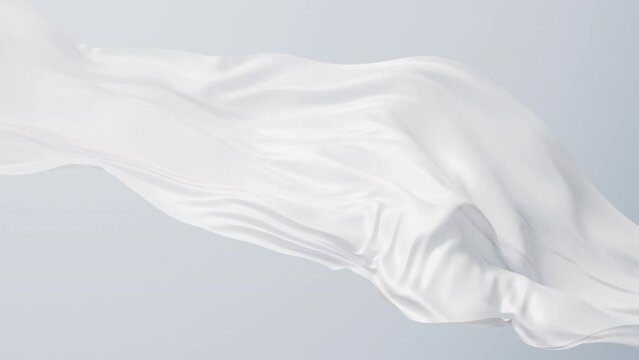Flowing white cloth background, 3d rendering.