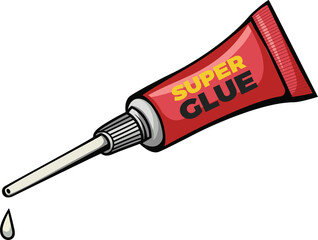 Digital png illustration of tube with super glue on transparent background