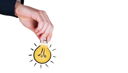 Digital png illustration of hand holding light bulb on transparent background