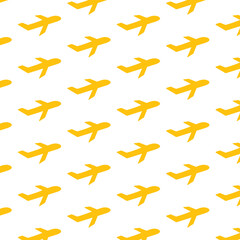 Digital png illustration of yellow planes pattern on transparent background