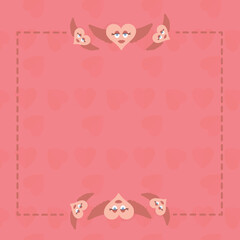 Digital png illustration of pink card with hearts on transparent background