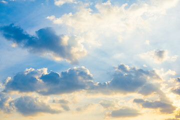 Sunset sky with cloud atmosphere outdoor nature background