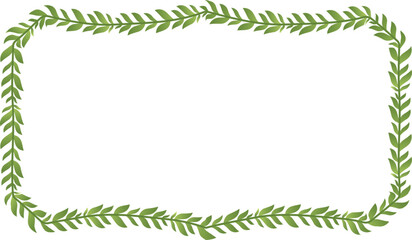 Rectangle shape leaves frame green leaf wreath frame botanical branches decorative vintage frames luxury ornamental label frames banners vector retro badges elements symbols ornate ribbon borders 