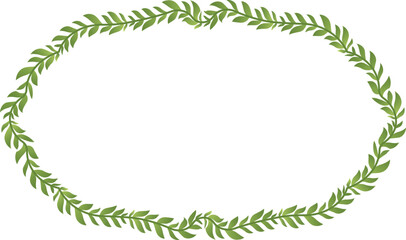 Fototapeta premium Rectangle shape leaves frame green leaf wreath frame botanical branches decorative vintage frames luxury ornamental label frames banners vector retro badges elements symbols ornate ribbon borders