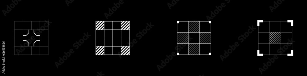 Poster cyberpunk style design elements set. hud cyber set. a pack of gui futuristic rectangle elements. cyb
