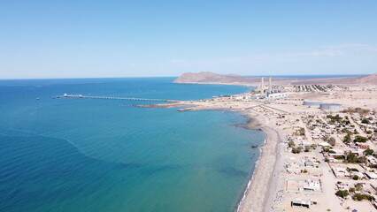 DRONE PHOTOGRAPHY BY DAY ON THE BEACH OF PUERTO LIBERTAD SONORA MEXICO