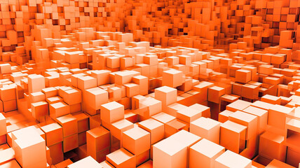 Obraz premium Orange Cubes Background,abstract background made from cubes,abstract background with squares