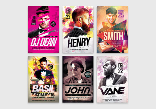 DJ Club Flyer Templates Set