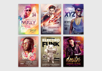 DJ Nightclub Flyer Poster Set
