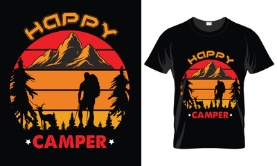 This is my Camping, hiking t-shirt design. Mountain illustration, outdoor adventure . Vector graphic for t shirt and other uses. Outdoor Adventure Inspiring Motivation Quote. Vector Typography