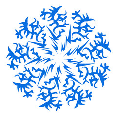 Blue color ethnic mandala patern design illustration. Perfect for logos, icons, stickers, tattoos, design elements for websites, advertisements and more.
