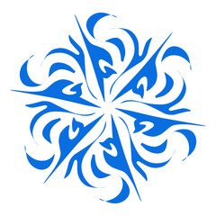 Blue color ethnic mandala patern design illustration. Perfect for logos, icons, stickers, tattoos, design elements for websites, advertisements and more.