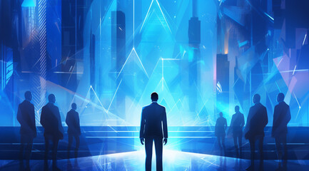 Bright Blue Business Background