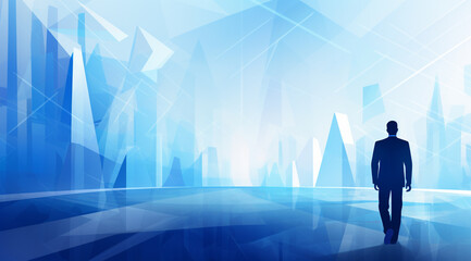 Fototapeta premium Bright Blue Business Background