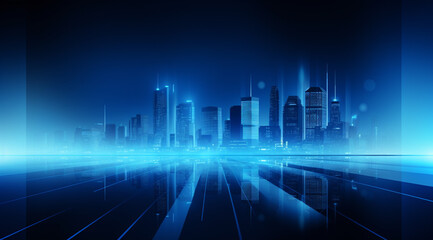 Bright Blue Business Background