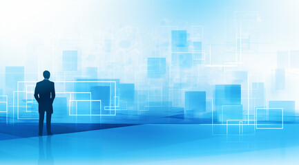 Obraz premium Bright Blue Business Background