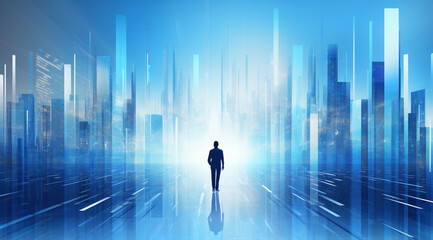 Bright Blue Business Background