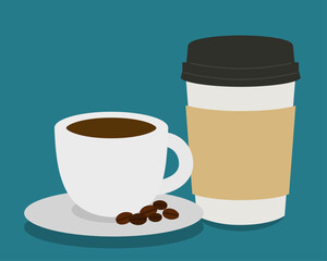 コーヒー（イートインとテイクアウト）のイラスト