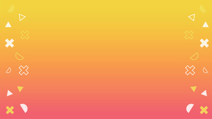 幾何学模様と黄色とオレンジのグラデーションの背景