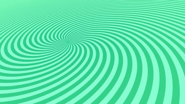 Gradient green vortex spinning counterclockwise diagonally, 4K motion loopable background.