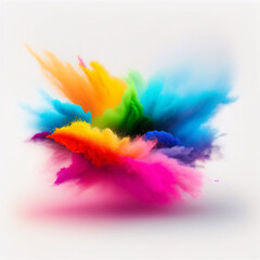 Fototapeta na wymiar colorful mixed rainbow powder explosion on White Background