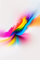 colorful mixed rainbow powder explosion on White Background
