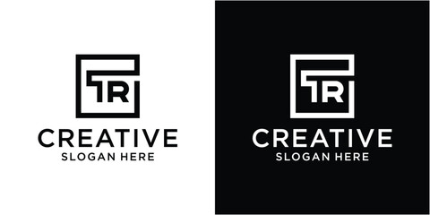 Letter T R logo design template