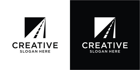 Tarred road or highway logo design