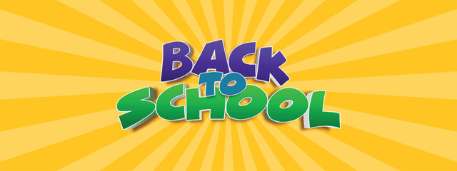 Back to School Horizontal Banner Design.
