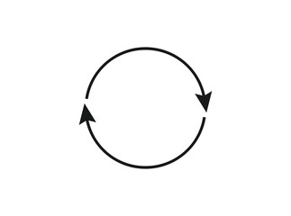 Refresh icon in black on a white background. Vector illustration.