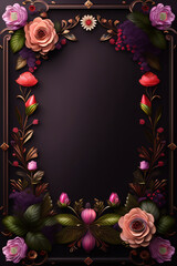 Royal invitation card with flower border
