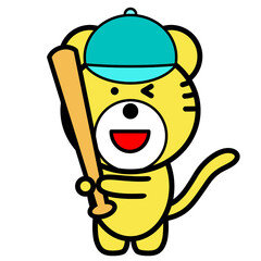 野球バットを持つトラ　イラスト