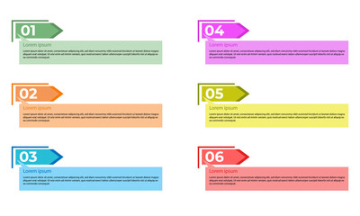 Number bullet point set with text templates modern colorful