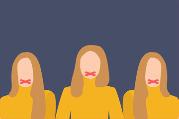 Idea of free speech freedom of expression and censored. concept of Political and democratic