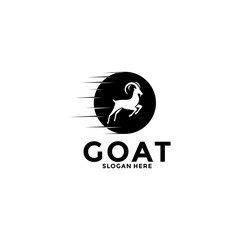 Goat logo vector design. Creative Goat Jump and Fast logo design, modern company logo