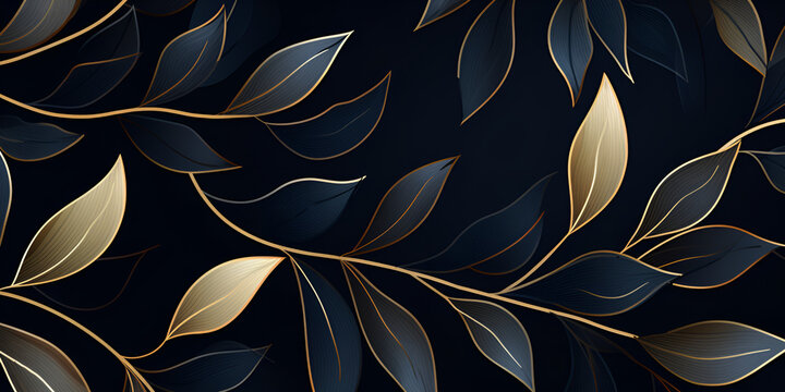 seamless pattern with leaves generative ai