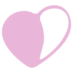 Pastel Heart Shape. Love Illustration. Hand Drawn Design for Valentines day Card. Web Icon, Symbol, Sign. Romantic Wedding Invitation. Art Sketch. Color Pastel Graphic Drawing Isolated on White.