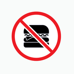 No Burger Symbol. Do No Eat Fast Food - Vector.