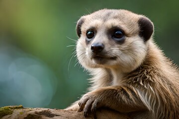 Fototapeta premium meerkat sitting on the rock - Generative AI