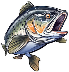 Fishing sport sticker trout fish